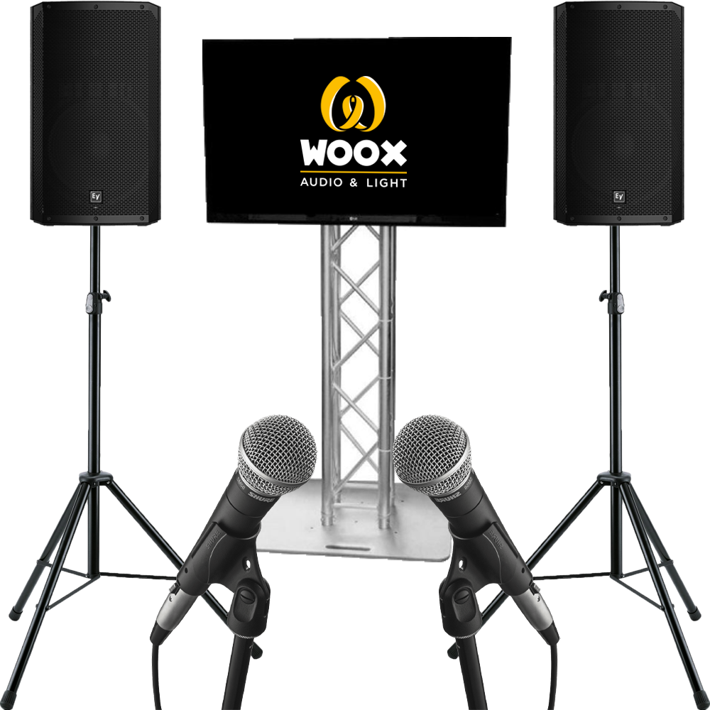 zegen Infrarood Concreet Karaoke set met TV scherm - Woox Audio & Light