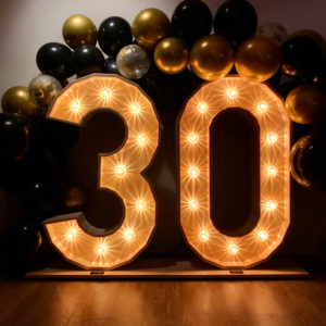 lichtcijfers 30 verjaardag decoratie